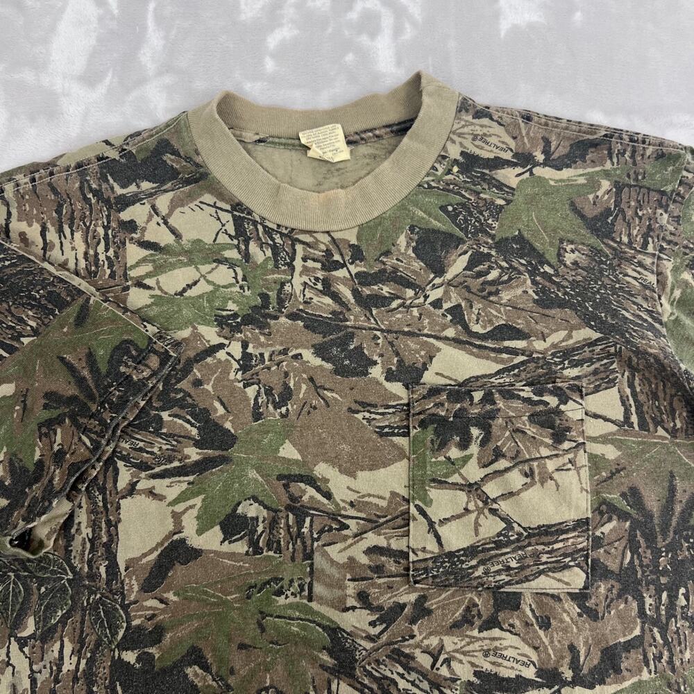 VTG‎ Duxbak Shirt Adult Large Camo Pocket Tee Hunting Outdoor 90s USA Rugged